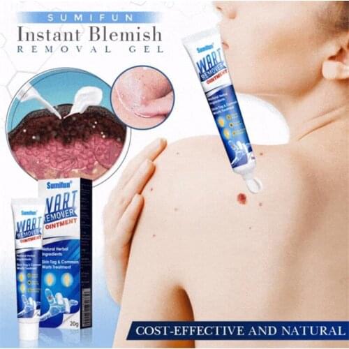 Sumifun Instant Blemish Removal Gel Sumifun Wart Remover Cream Skin Tag Remover Herbal Extract Corn Plaster Warts Ointment 20g