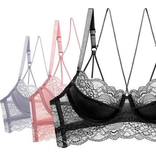 Deep V Lace Bra Top Female Lingerie Plus Size Push Up Bras For Women Floral Embroidery Backless Sexy Underwear Brassiere A B C D