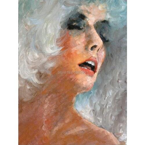 Artist Hand-painted Sexy Star Marilyn Monroe Oil Painting On Canvas Hand-painted Sexy Monroe Figure Oil Painting Decorative