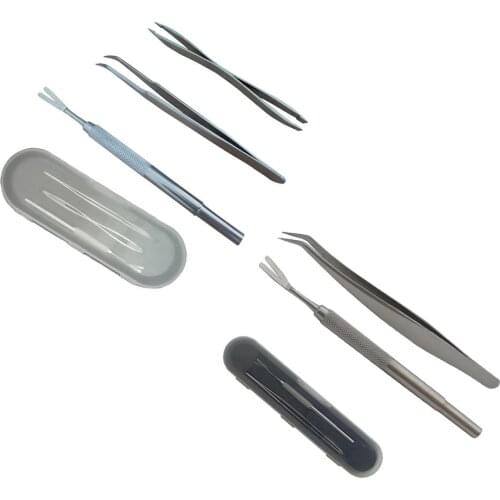 Stainless Steel Pet Flea Remover Tool Cat Dog Grooming Supplies Tick Removal Tool Tweezers Comb With EVA Inner Support Box