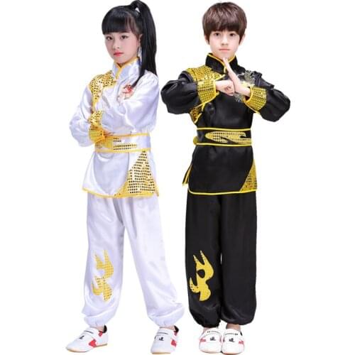 Chinese Kung Fu childrens kids martial arts performance clothing training practice Tai Chi clothes for boys and girls