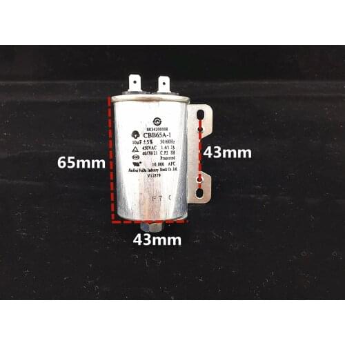 Washing machine capacitor 10UF CBB65A-1 start capacitor 450VAC