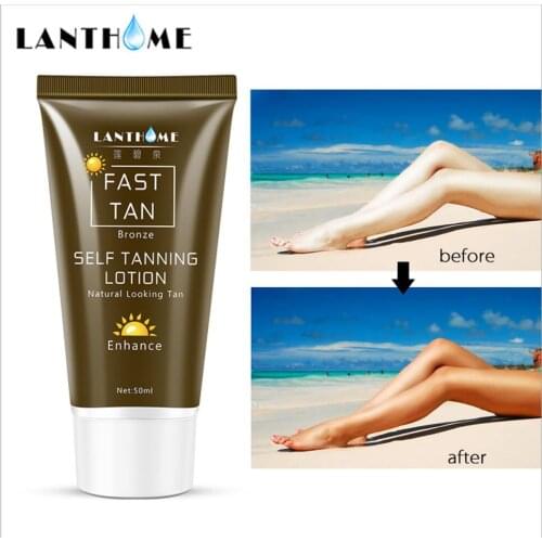 50G Hot Self Tanner Mitt for Bronzer Face Body Solarium Cream for Day Tanning Sun Block Makeup Foundation Tanner Lotion