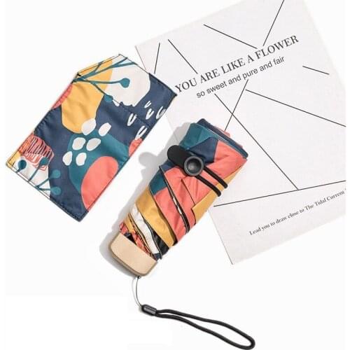 MLGB Mini Pocket 5 Folding Sunshade Sunny Umbrella Rain Sun Protection UV Umbrella Portable Compact Folding Sun Umbrella