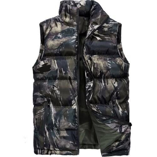 2020 Men Winter Waistcoat Camouflage Vest Mens Warm Sleeveless Jacket Men Mens Vest Casual Coat