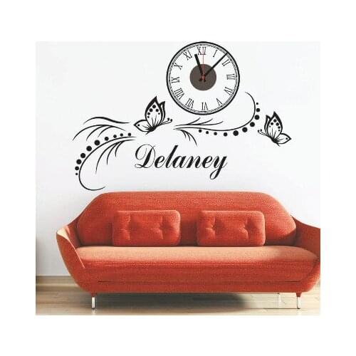 Butterfly clock Sticker Bedroom Living Room Home DIY Removable Mural PVC Decal custom removable waterproof