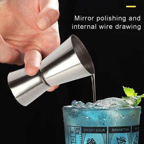 Stainless Steel Measuring Cup Measuring Wine Glass Ounce Cup Bartending Drink Liquid Measuring Cup Two Cups 15/30 Ml