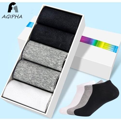 Low Cut Socks for Men Casual Cotton Summer Thin Breathable Solid Color Black White Grey Ankle Sock