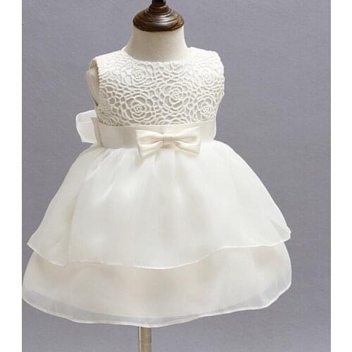 Christening Gowns For Girls Ivory Baby Girl 1 Year Birthday Dress Chiffon Girl White Princess Dress For Kids Baptism Gowns Girls