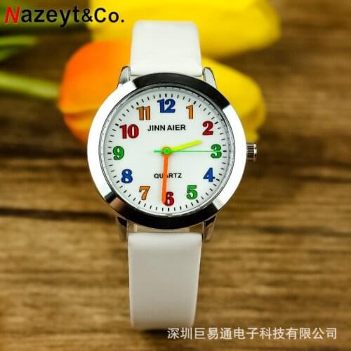 Popular children cartoon quartz watch primary and middle school students lovely color digital belt watch