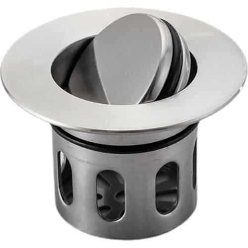 Swivel Drain Stopper Stainless Built-in Sink Drain Plug Hair Catcher Faucet Bathroom Bathtub Accessories