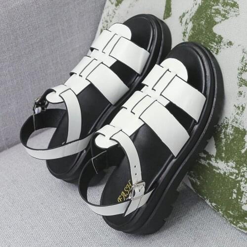 LAASIMI Thick Bottom Platform Women Sport Sandals for Summer Soid Fashion Shoes Woman Pu Casual T-strap Flat With Footwear New