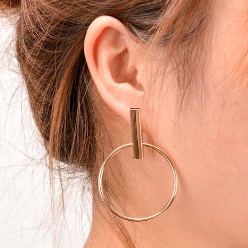 New Korean Simple Aros Hoop Earrings for Women Geometric Big Circle Ear Hoop Earrings Brincos Jewelry XRE01