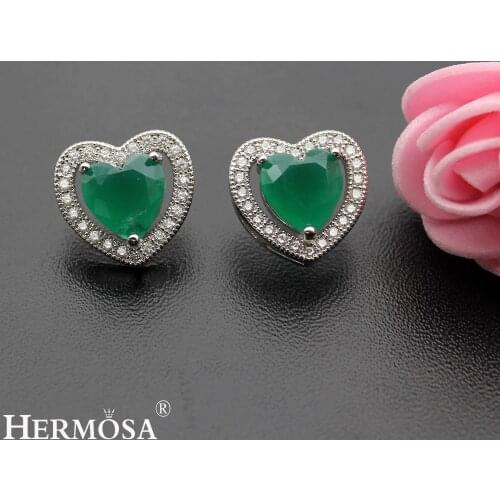 Love HeartAmethyst Kunzite NatureEmerald Jewelry Pretty Lady Gift Earrings For Women HERMOSA Fashion Design