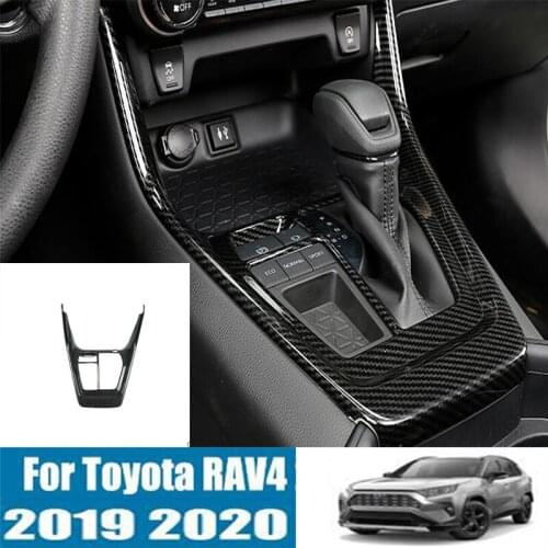 DNHFC Car gearbox panel decoration carbon fiber style For Toyota RAV4 2019 2020 LHD