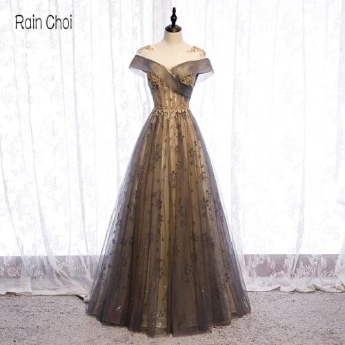 Evening Dress 2021 Tulle Long Formal Prom Dresses Robe De Soiree Manche Longue