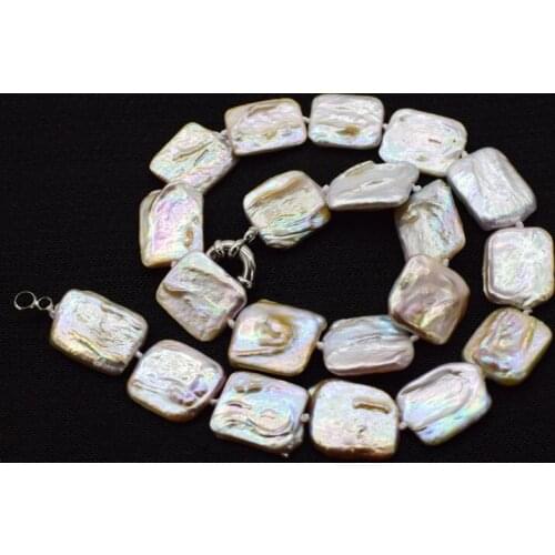 Frershwater pearl baroque purple oblone reborn keshi 18-25mm necklace 17inch wholesale beads nature FPPJ woman 2018