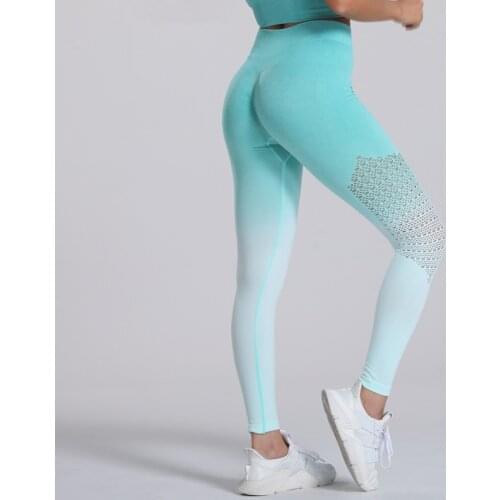 Ombre Seamless Leggings Women Fitness Running Yoga Pants High Waist Gym Leggins Scrunch Push Up Leggings Workout Sport Leggings