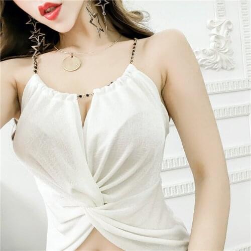 Sexy Strapless Halterneck Cropped Samisole Women Slim Tank Crop Tops Knitwear Vest