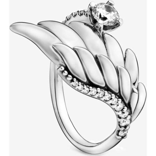 Luxury Authentic 100% 925 Sterling Silver Women Rings Sparkling Angel Wing Rings for women Engagemen Anniversary DIY Jewelry