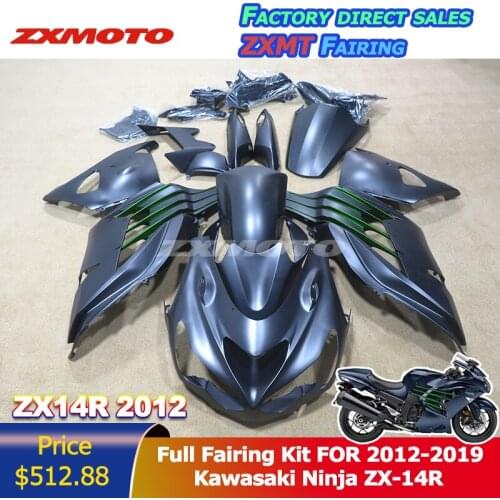 ZXMOTO Motorcycle Accessories Panel Bodywork Full Fairing Body Kit ABS Plastic For 2012-2019 KAWASAKI NINJA ZX-14R 12 Matt Grey