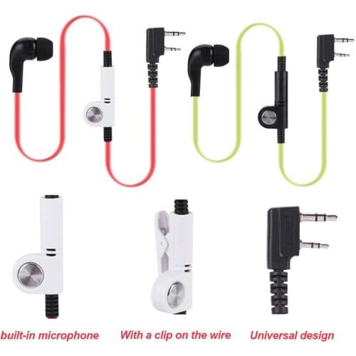 2 Pin K Head PTT Walkie Talkie Earphone Headset Headphone Earpiece with Mic for Kenwood Baofeng TYT