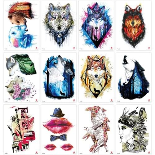 200 Pcs Temporary Tattoo Stickers Animal Picture Design Arm Body Art Tattoo Sticker Unisex