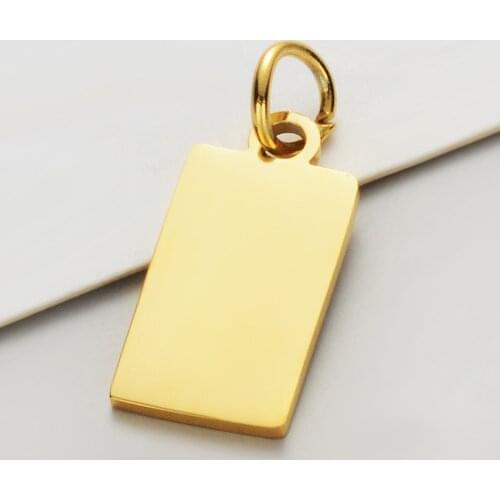 30pcs/Lot Stainless Steel Mirror Polished Rectangle Pendant For Making Bracelet Necklace Accessories