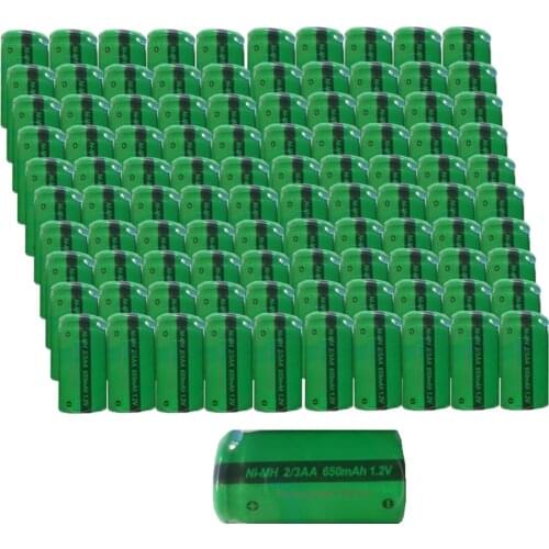 5PC/50PC/100pc PKCELL 2/3aa 650mah 1.2v NIMH Rechargeable Battery Flat Top Non PCM For Grass Cutte Solar Lawn Lamp Solar