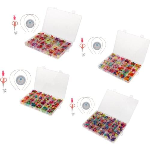 500pcs Loose Beads DIY Art Crafts Necklace Bracelet Jewelry Kit Girls Gift