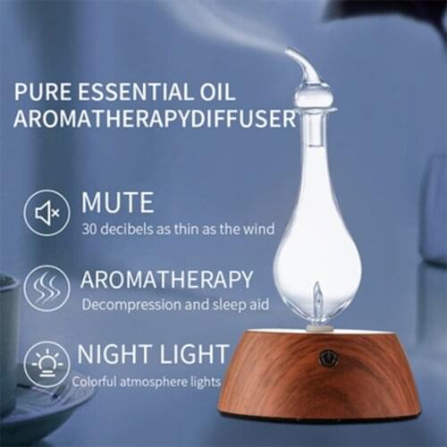 Waterless Essential Oil Nebulizer Diffuser, Touch Aromatherapy Diffuser for Essential Oils with LED Light for Home Room Office