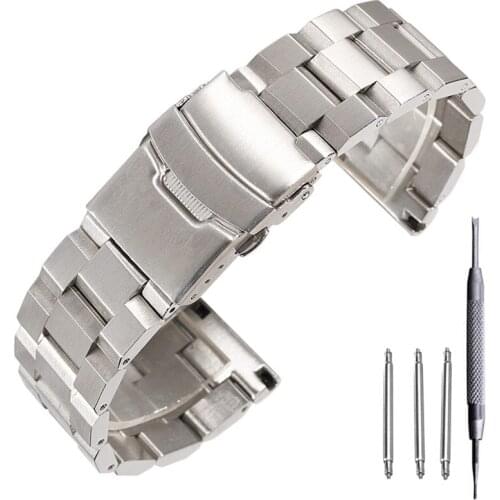 HQ 18mm 20mm 22mm 24mm Width Stainless Steel Band for Samsung Gear Sport S2 S3 Galaxy 42mm 46mm Watch Strap Metal Wristband