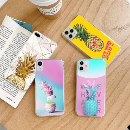 Pineapple Mobile accessories Phone Case Transparent soft For iphone 5 5s 5c se 6 6s 7 8 11 12 plus mini x xs xr pro max