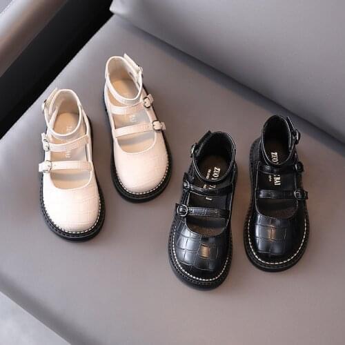 Children shoes Spring British style girls leather shoes spring 2021 new childrens shoes wild retro Mary Jane childrens shoes