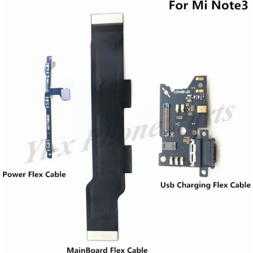 For Xiaomi Note 3 Power Volume & Mainboard MotherBoard Main Board & USB Charging Port Charger Dock Flex Cable For Mi Note3