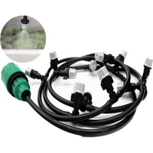 5-50m Watering Kits With 4-Ways Hose Splitter Water Distributors Grey Misting Sprinkler Set For Garden Watering Holiday Watering