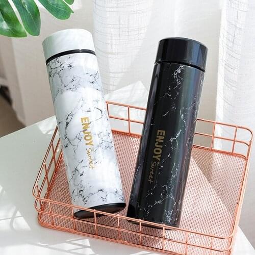 Marble Texture Popular Business Vacuum Flask 500ml Stainless Steel Thermos Vacuum Bottle Tea Office Travel Mug Gift 6-12 hours
