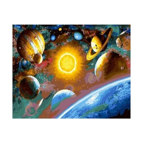 DIY oil painting by numbers Dream Planet Acrylic Picture Wall Art drawing by numbers on canvas for home decor