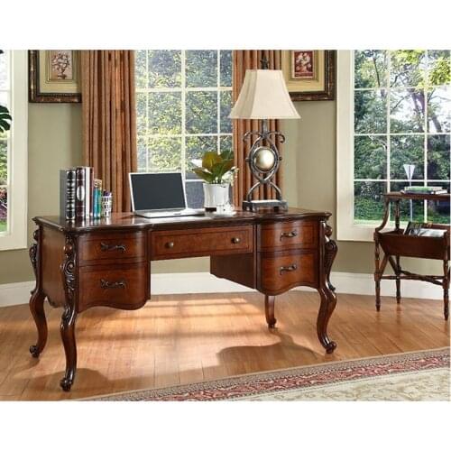 Study room luxury furniture set table chair set and wooden bookcase WA699