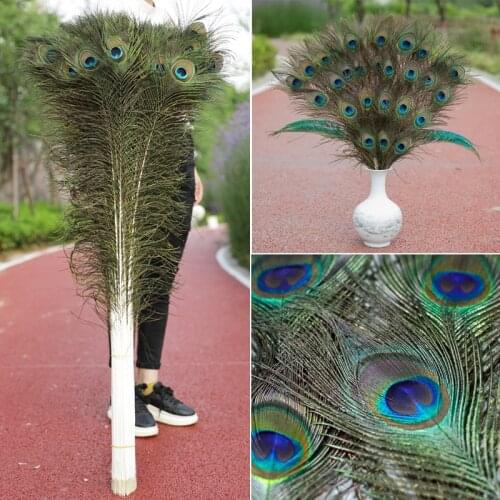 20 Pcs/lot Natural Big Eyes Peacock Feathers 25-30CM/10-12inch DIY Jewelry Accessories Wedding Home Plume Decoration Crafts