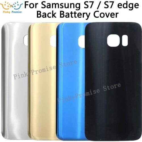 NEW For 5.5" SAMSUNG Galaxy S7 EDGE Back Battery Cover G935F Rear Door Glass Housing Case For 5.1" SAMSUNG S7 Battery Cover