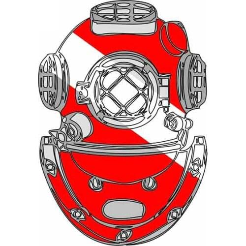 Personality Car Sticker for Scuba Diving Diver Helmet Graffiti Creative Decals Vintage Car Scratch-Proof Decoration 8*13cm