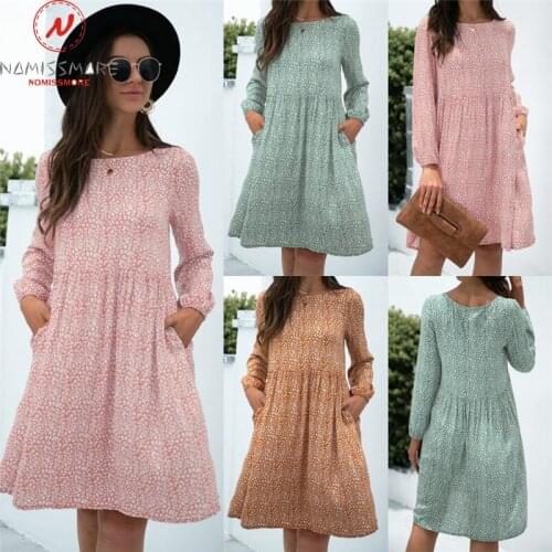 Fashion Women Spring Autumn A-Line Dress for Streetwear Patchwork Design Pockets Decor O-Neck Long Sleeve Mid Waist Slim Dress