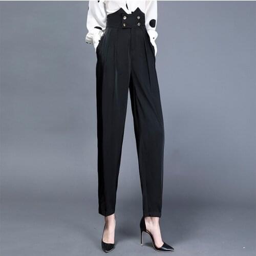 Popular High Waist Women Harem Pants Casual or Business Wear Ladies Full Length Trousers
