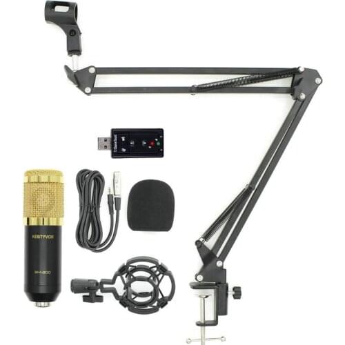 BM 800 Professional 3.5mm Wired Sound Recording Condenser Microphone BM-800 Pop Filter NB-35 Arm Stand For Computer Studios PC