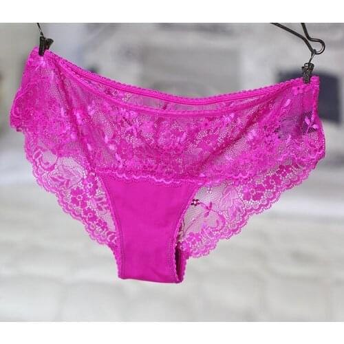 US Size Transparent Lace Underwear Briefs Women Sexy Panties