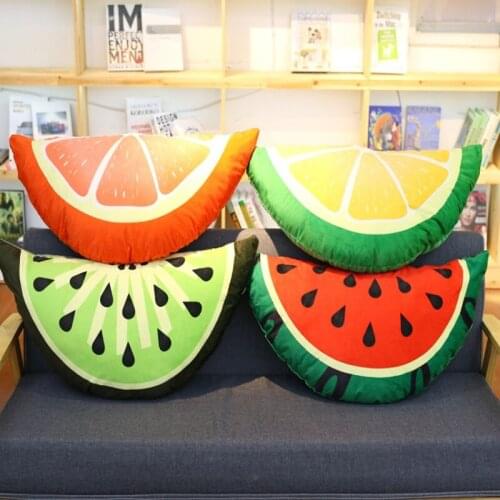 Removable And Washable Watermelon Fruit Pillow Orange Cute Sofa Cushion Home Decoration Boy Girl Lunch Break Doll Birthday Gift