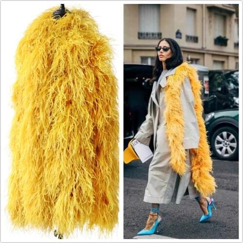 30Ply Customized Gold Feather Boas High Quality Natural Ostrich Plumes Shawl Wedding Dresses Clothing Decoration Fabric 2 Meter