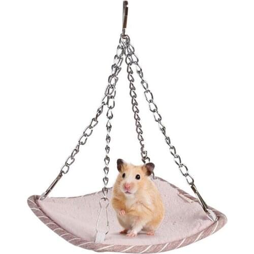 Warm Hamster Hammock Hanging Bed House For Small Animal Swing Bed Squirrel Guinea Plush Nest Hamster Cage Hammock Pet Supplies