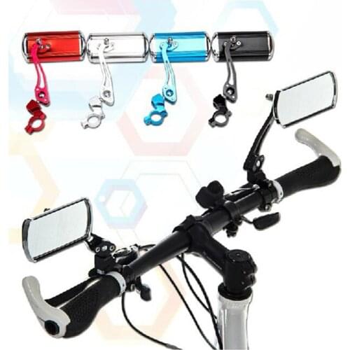 1 Pair Cycling Bicycle Rear View Mirror Flexible Handlebar End Mirror Aluminum alloy Lens Safety Side Bike Rearview Accessories